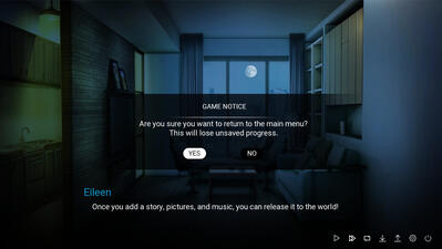 Confirmation menu