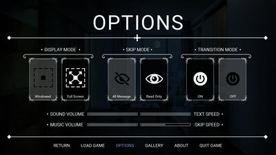 Options menu