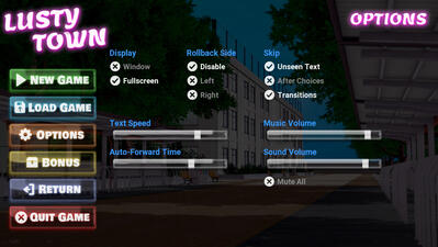 Options menu