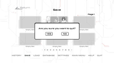 Confirmation menu