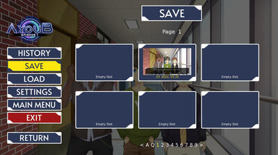 Save/Load menu